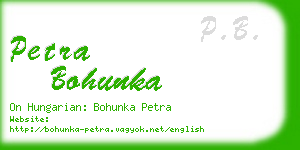 petra bohunka business card